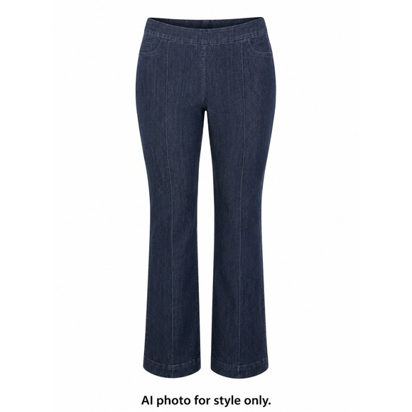 Coldwater Creek Denim - Coldwater Creek Womens Jeans 18W Denim Trouser Blue Stretch Pull On Wide Leg Leg